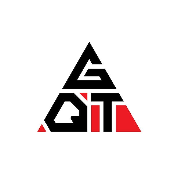 GQT triangle letter logo design with triangle shape GQT triangle logo design monogram GQT triangle vector logo template with red color GQT triangular logo Simple Elegant and Luxurious Logo