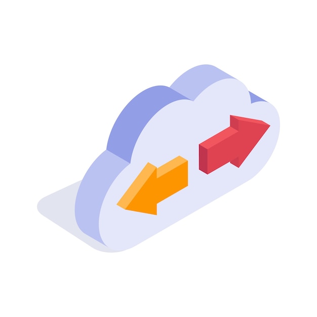 Grab this creative isometric icon of cloud data transfer in editable style