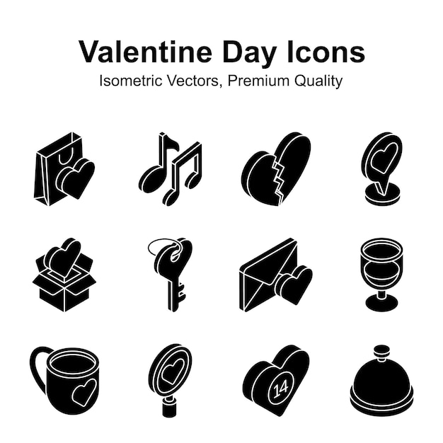 grab this creatively designed valentines day isometric vectors set ready to use in websites
