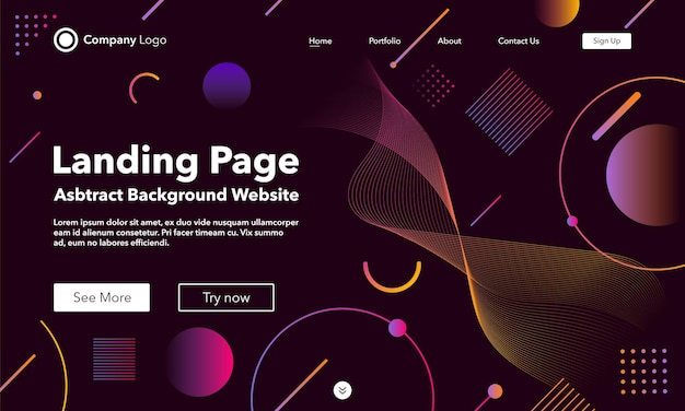Gradient abstract background. Landing Page websites.