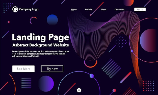 Gradient abstract background. Landing Page websites.