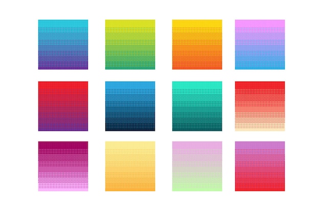 gradient background collection set in pixel art style