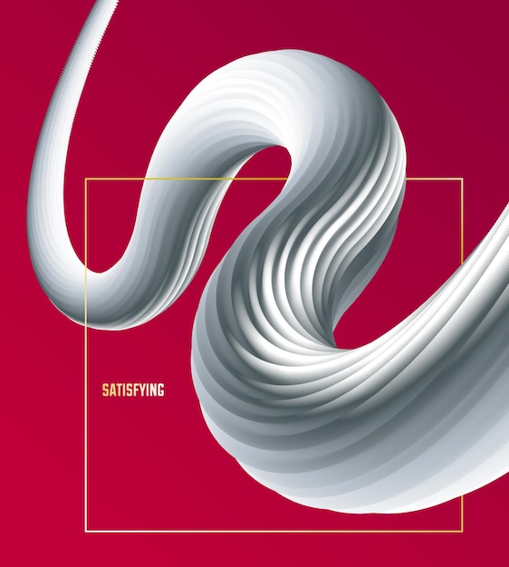 Gradient color 3D fluid shape vector abstract background, dynamic dimensional design element in motion, trendy modern style.
