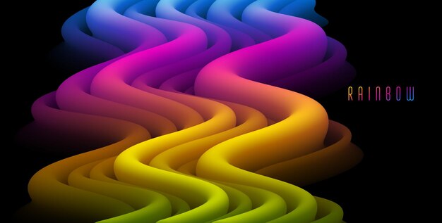 Gradient fluid vector abstract shape, 3D color abstract background in modern trendy style, dynamic design element in motion.