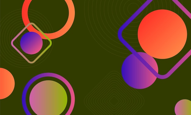 Gradient geometric on dark green background