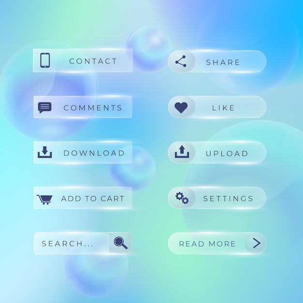 gradient glassmorphism effect ui button element