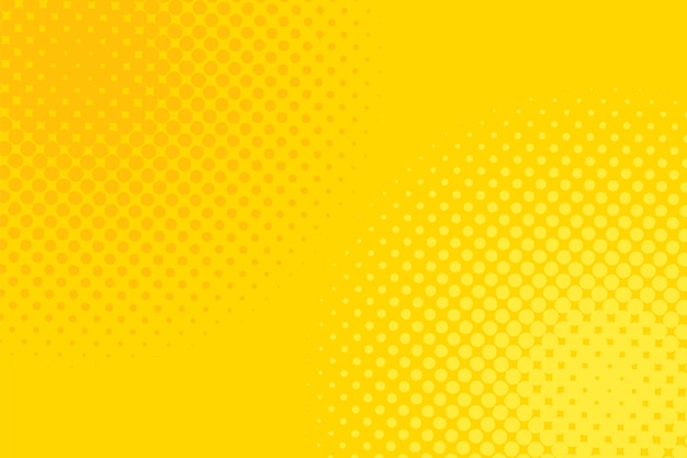 Gradient halftone dots background. Pop art template, texture. Yellow and orange. Vector illustration.