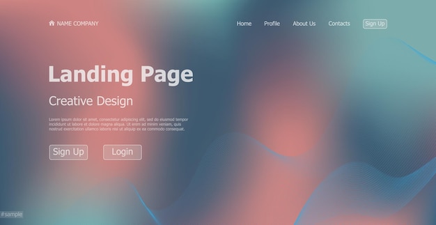 gradient light web template landing page digital website landing page design concept vector illustration