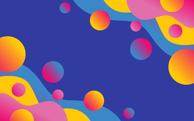 gradient liquid bubble banner abstract full color background vector