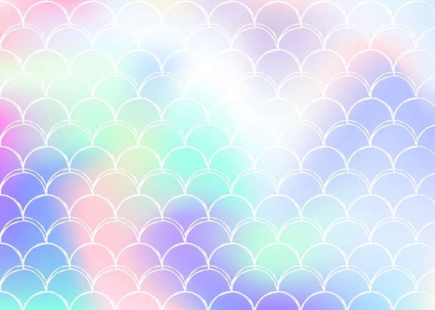 Gradient mermaid background with holographic scales