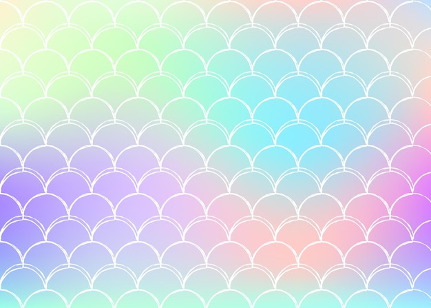 Gradient mermaid background with holographic scales