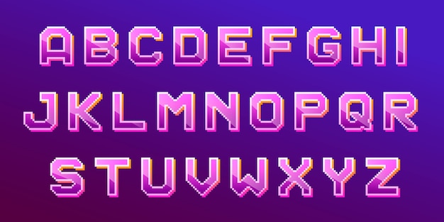 Gradient pixel font text illustration