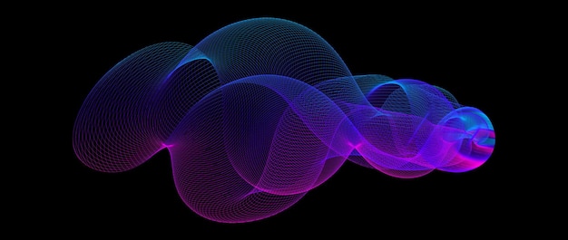 Gradient wave line blend form Abstract blue purple flowing lines design element Dynamic neon lines