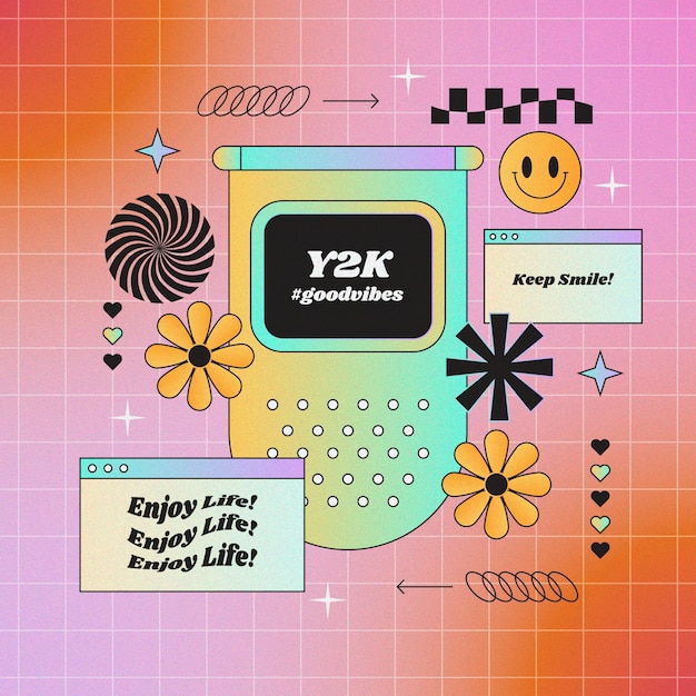 Gradient y2k illustration