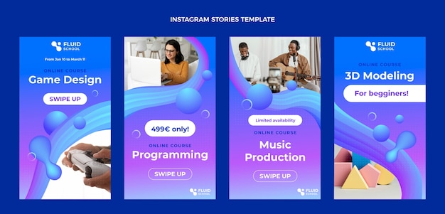 Gradientti abstrakti fluidi teknologia Instagram-tarinat