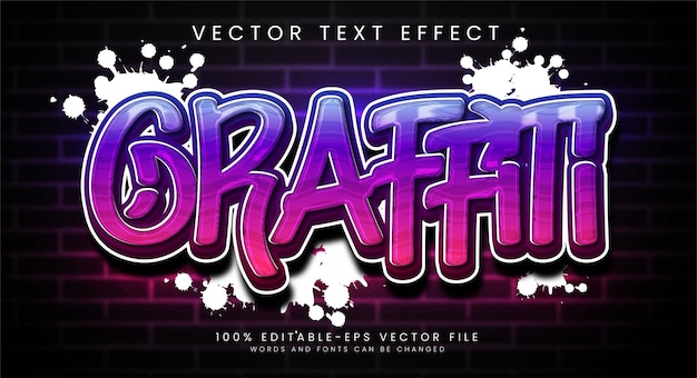Graffiti editable text style effect with gradient colors fit for street art theme