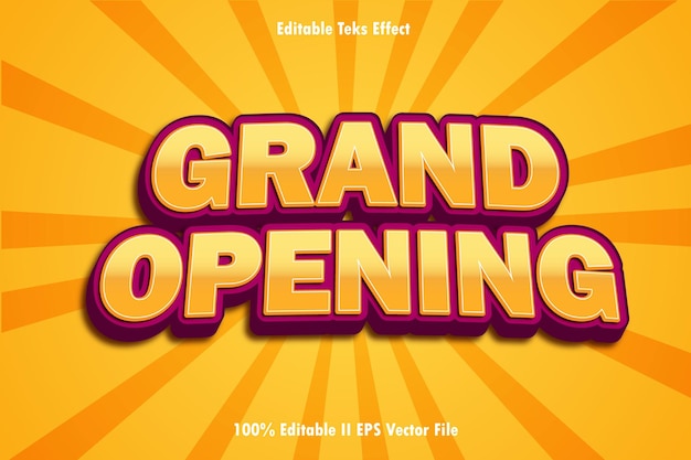 Grand Opening Editable Text Effect 3d Emboss Gradient Style