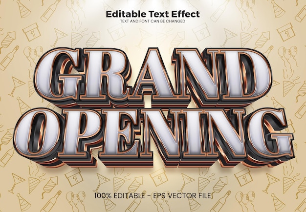 Grand Opening editable text effect in modern trend style