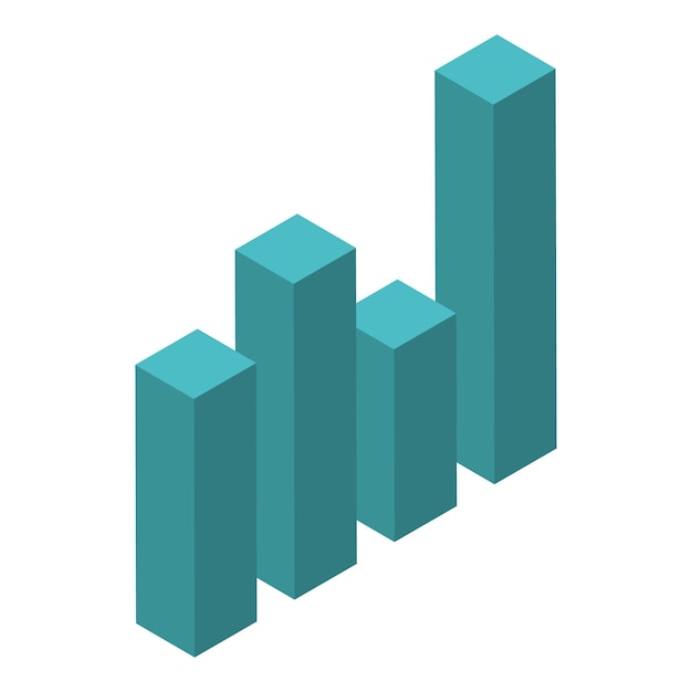 Graph bars icon Isometric of graph bars vector icon for web design isolated on white background