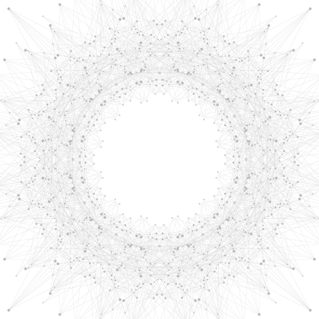 Graphic background molecule and communication. Connection line with dots. Geometric abstract composition for your design. Science, technology background. Vector illustration.