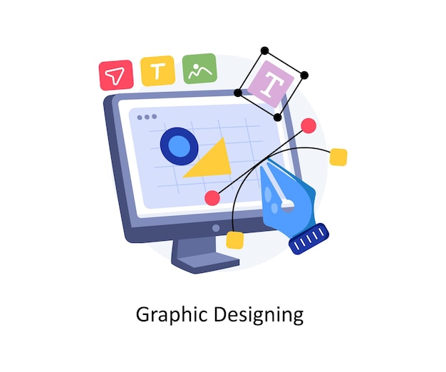 Graphic Designing concepts style illustration EPS File