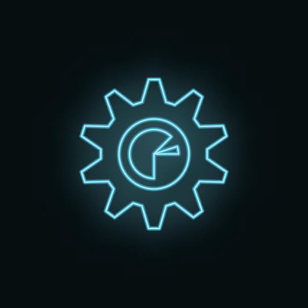 Graphic setting neon icon Web Development Vector Icon Element of simple symbol for websites web design mobile app infographics Line symbol for website design on white background