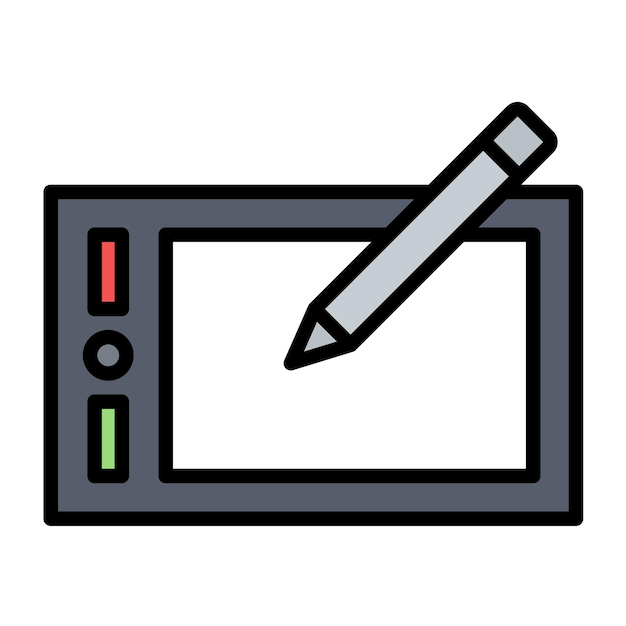 Graphic Tablet Vector Illustration Style