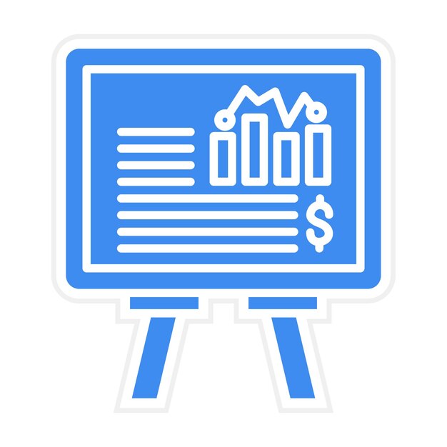 Graphical Presentation icon vector image Can be used for Business and Finance