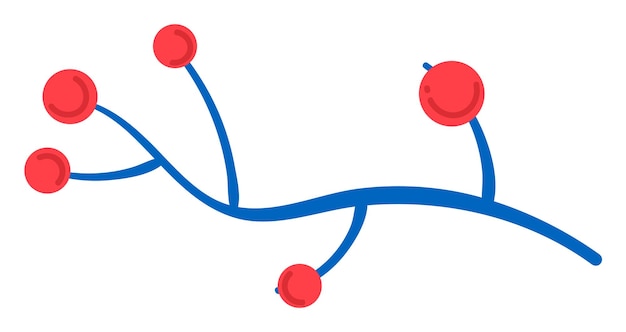 Graphical representation abstract branching shape adorned decorative round elements Modern