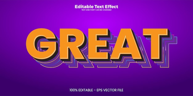 Great editable text effect in modern neon style
