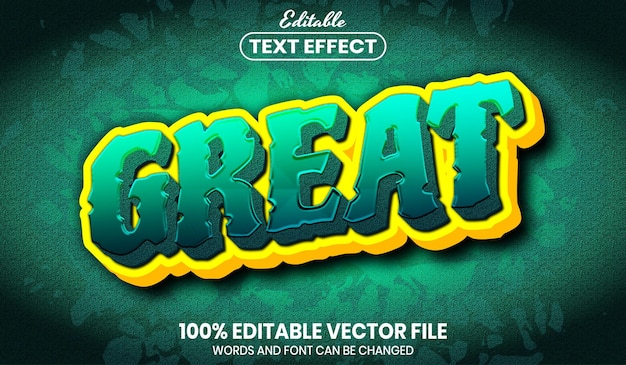 great text, font style editable text effect
