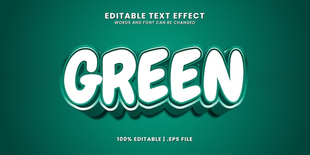 Green 3d editable text effect template