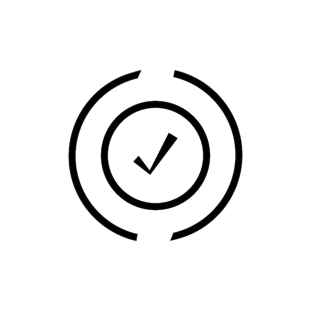 Green and black check mark icon set Approved icon Yes sing Vector illustration