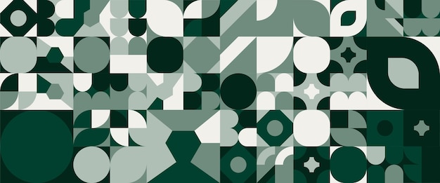 Green and gray grey modern minimalist geometric mosaic style memphis abstract vector illustration For presentation background banner background poster certificate annual report cover