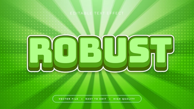 Green and white robust 3d editable text effect font style