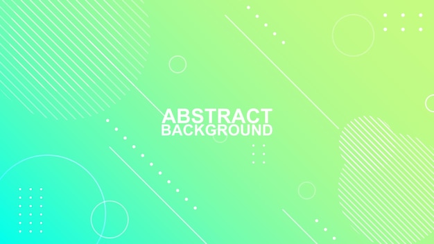 green and yellow gradient abstract geometric circle and line shape background