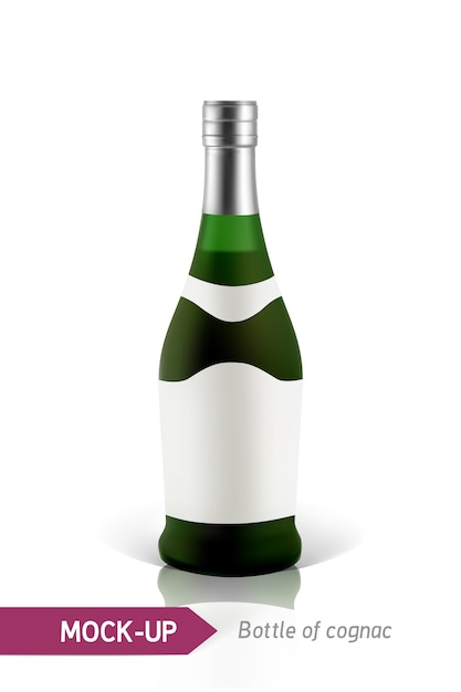 Green bottles of cognac