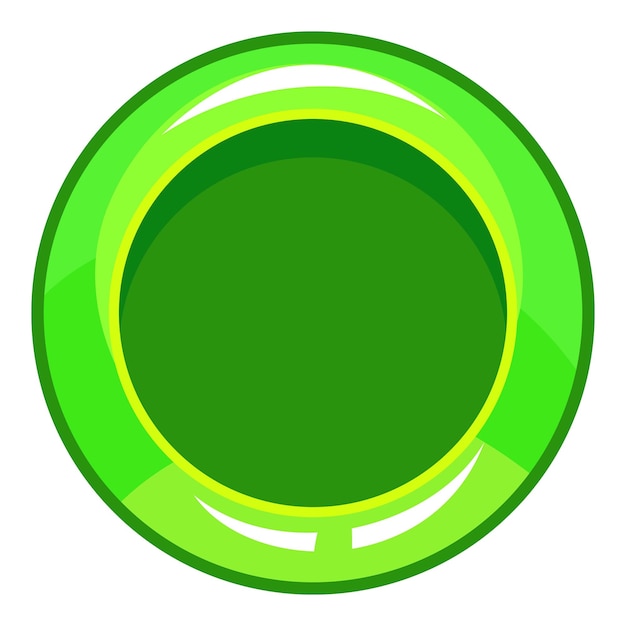 Green button icon Cartoon illustration of green button vector icon for web