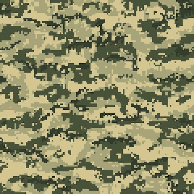 Green forest digital camouflage seamless pattern Vector illustration