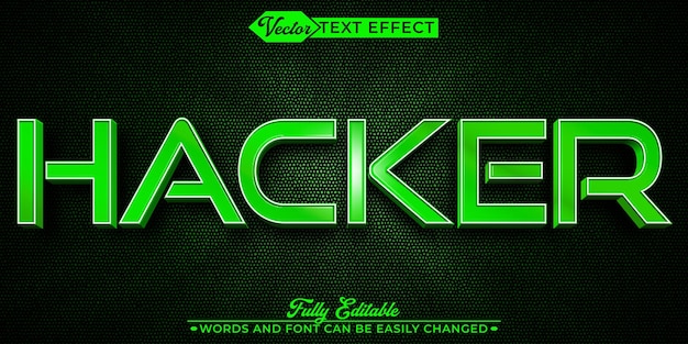 green hacker vector editable text effect template