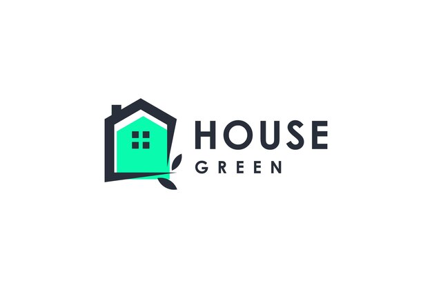 Green house logo with abstract concept modern design