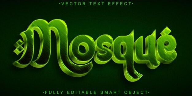 Green Islamic Mosque Vector Fully Editable Smart Object Text Effect