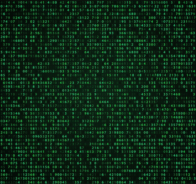 Green matrix  with digits