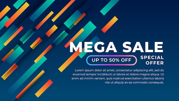 Green orange and blue vector gradient minimalist simple abstract geometric sale background Graphic design element modern style concept for background banner flyer card wallpaper cover brochure