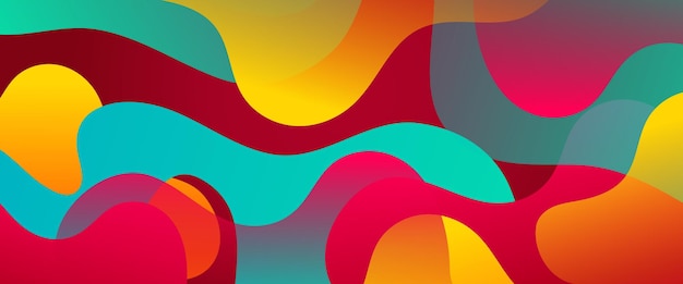 Green orange and red vector simple minimalist style abstract banner design with waves blob and liquid shapes Vector for presentations flyer poster background annual report invitation