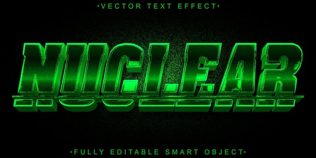 Green Shiny Nuclear Vector Fully Editable Smart Object Text Effect