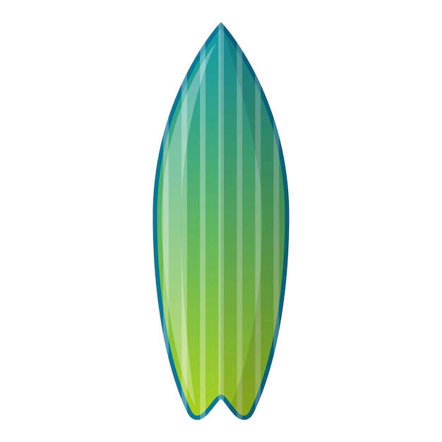 Green surfboard icon Cartoon of green surfboard vector icon for web design isolated on white background