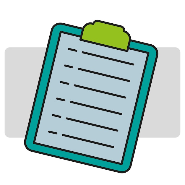 Green tablet for notes. Vector illustration. EPS 10.