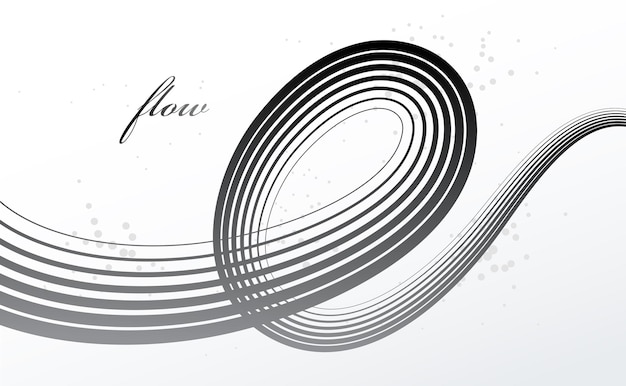 grey 3d lines in motion dimensional vector abstract background, elegant curvy light stripy design element, template for banner or poster and other ads.