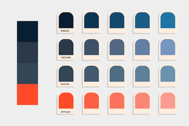 Grey blue orange color palette dark colors catalog colour matching harmonious colours palette